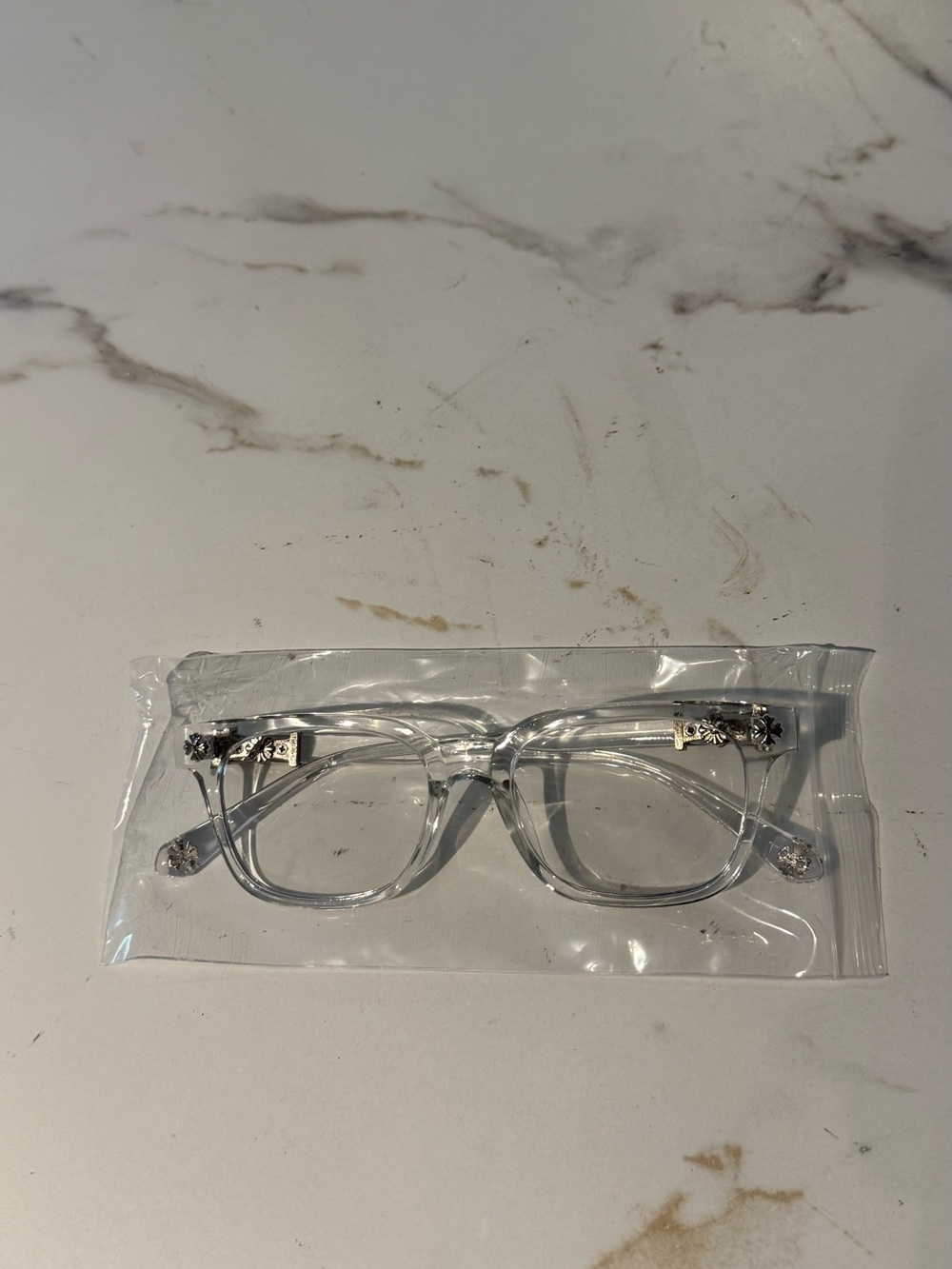 Chrome Hearts Clear Crystal Frame Sunglasses